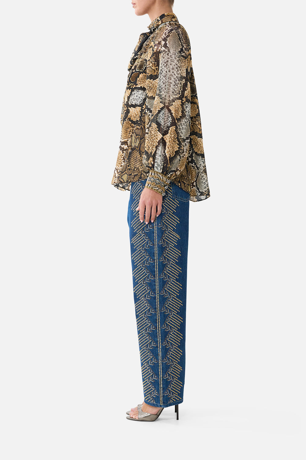 The CAMILLA Milla Girlfriend Jean in Denim. Model View