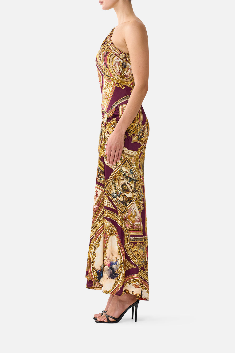 ONE SHOULDER ASYMMETRIC RUCHED DRESS QUEEN OF BOHEMIA