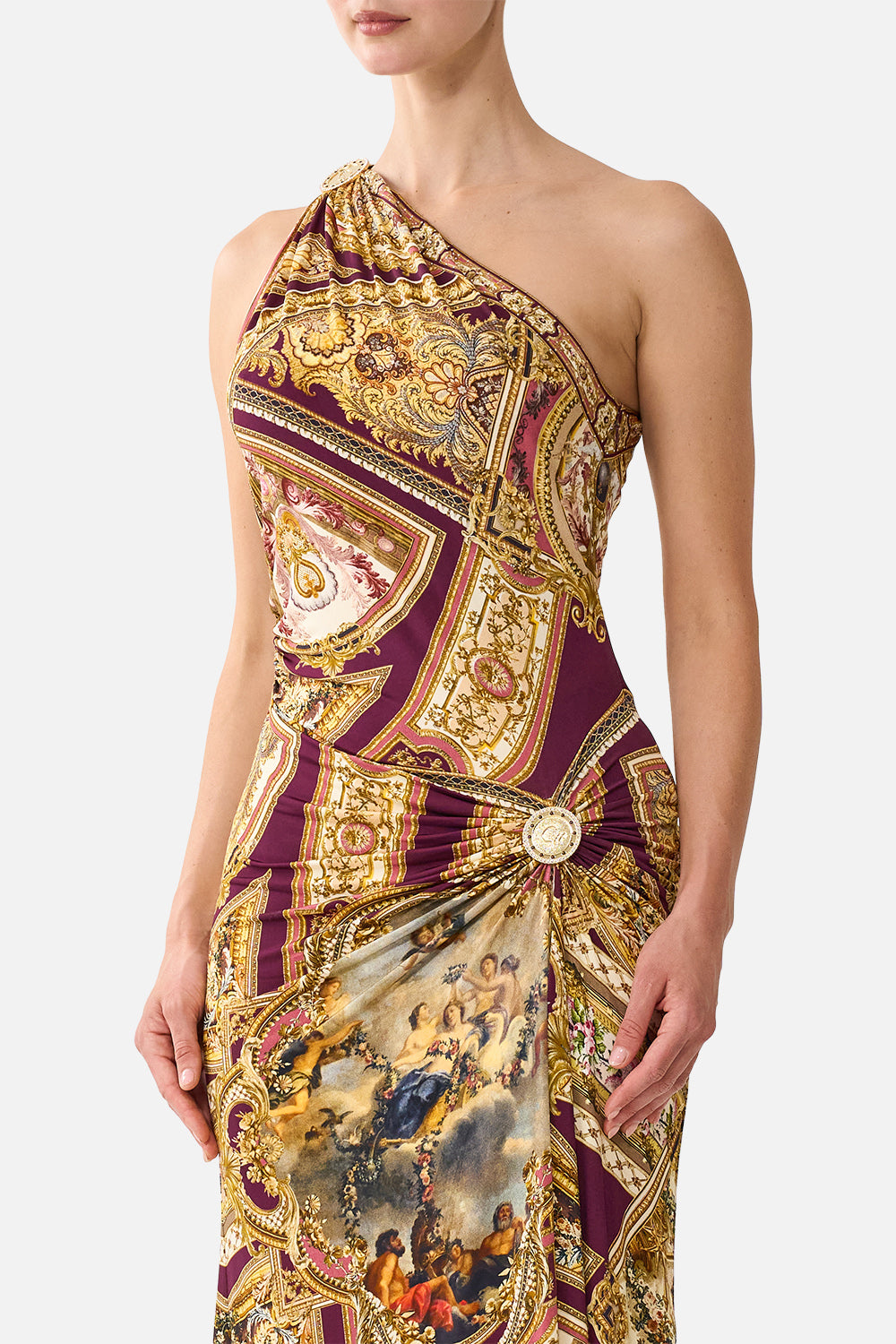 ONE SHOULDER ASYMMETRIC RUCHED DRESS QUEEN OF BOHEMIA
