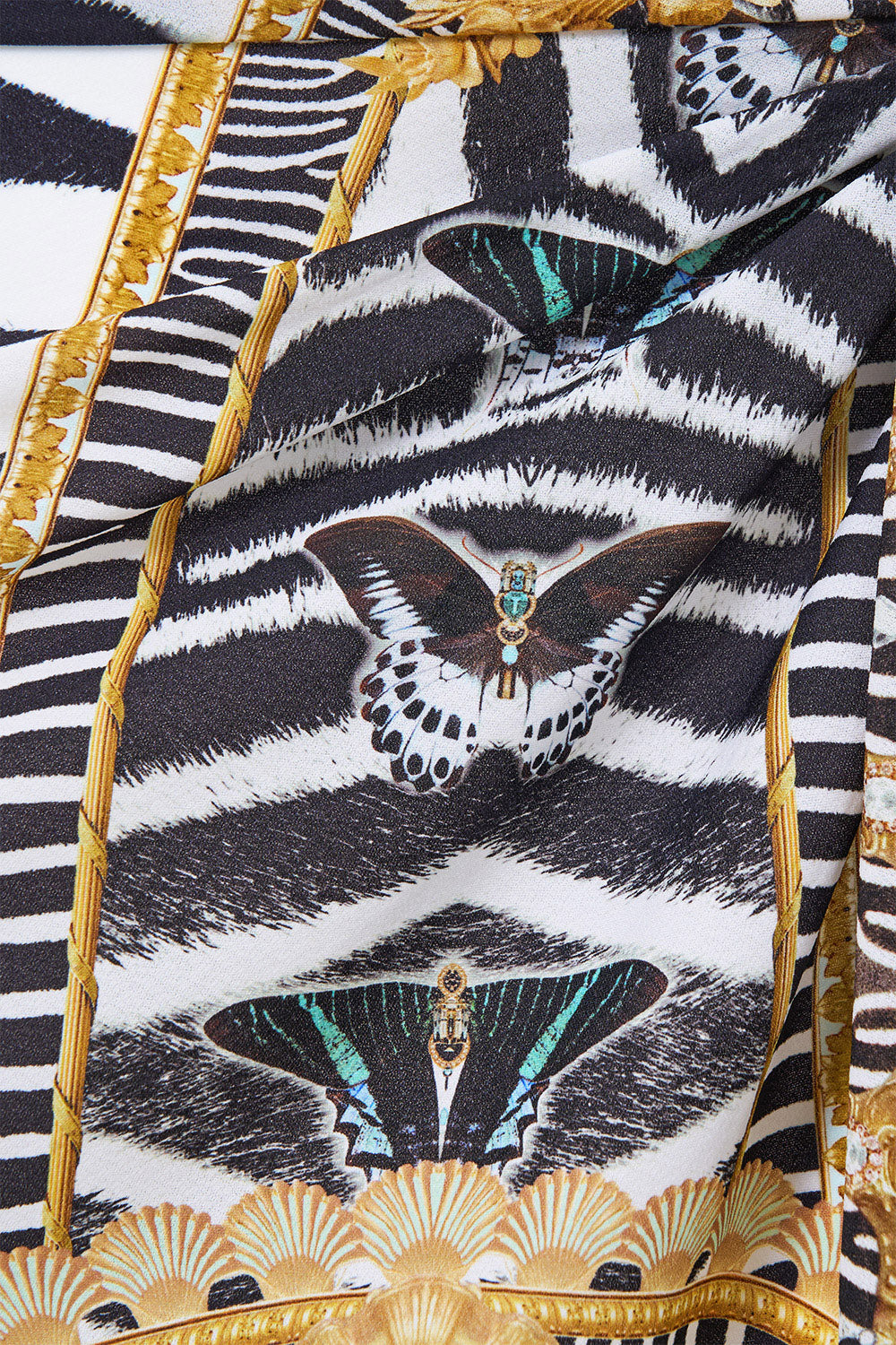 The CAMILLA Multi Wear Long Sarong in Print Zig Zag Zoo. Ghost View