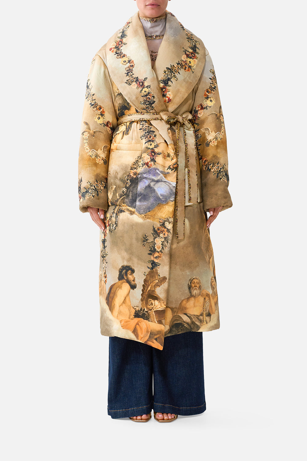 QUILTED LONG WRAP COAT QUEEN OF BOHEMIA