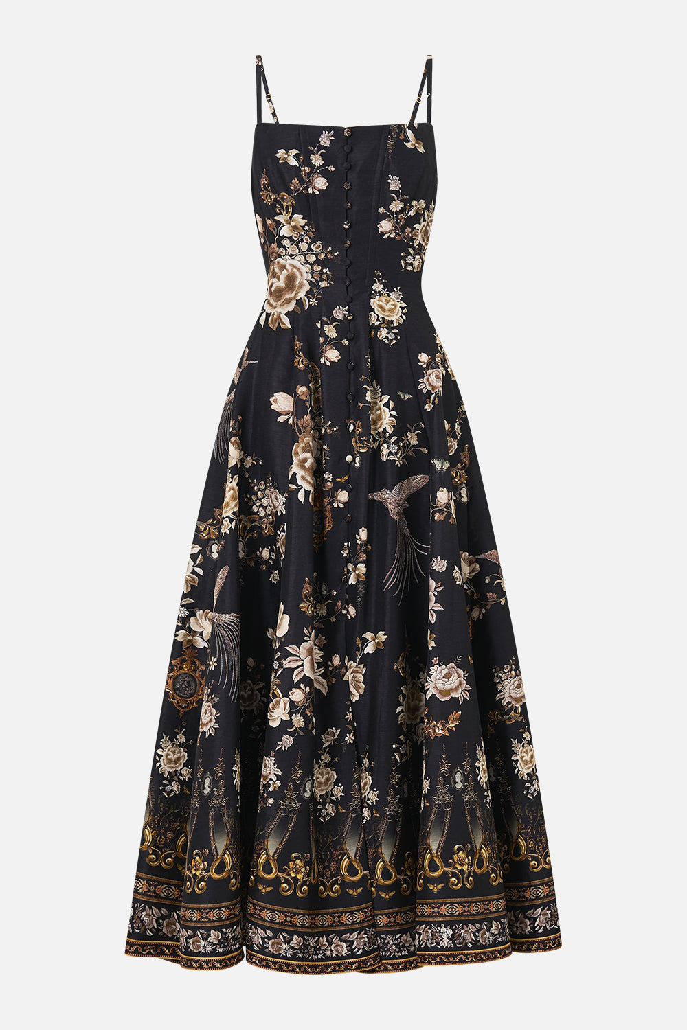 CORSET DRESS WITH LONG FLARED SKIRT FLAMENCO FOLKLORE