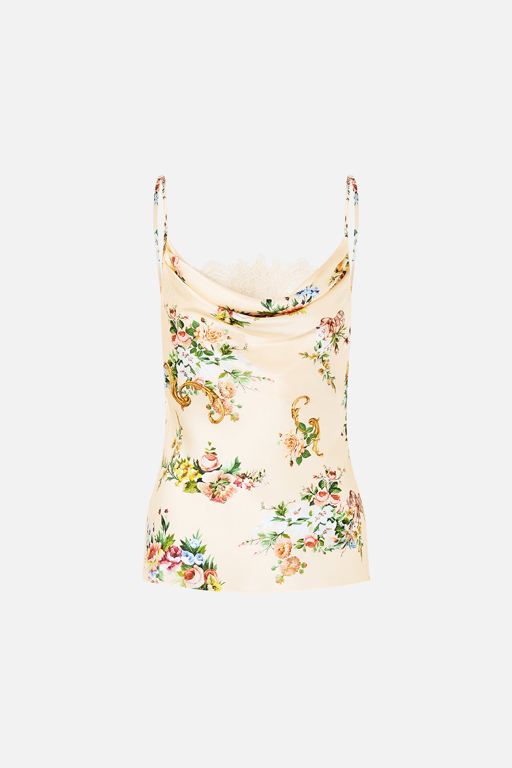 COWL NECK CAMI WITH LACE A CERTAIN JE NE SAIS QUOI