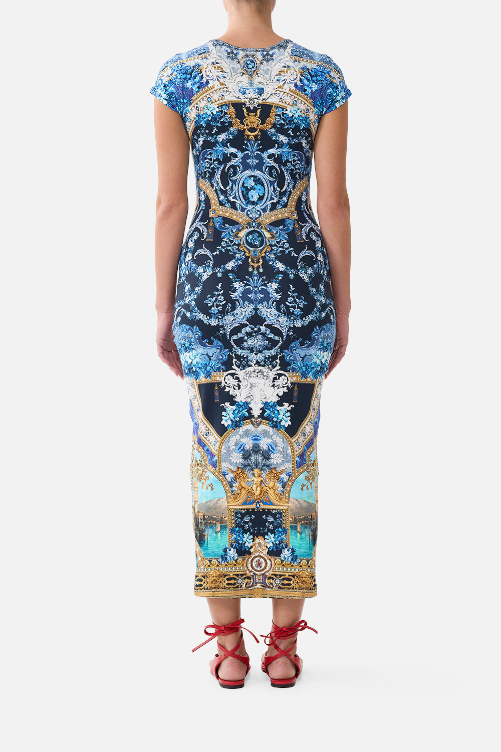 The Sweet Sacre Bleu Jersey Tank Dress With Cap Sleeves
