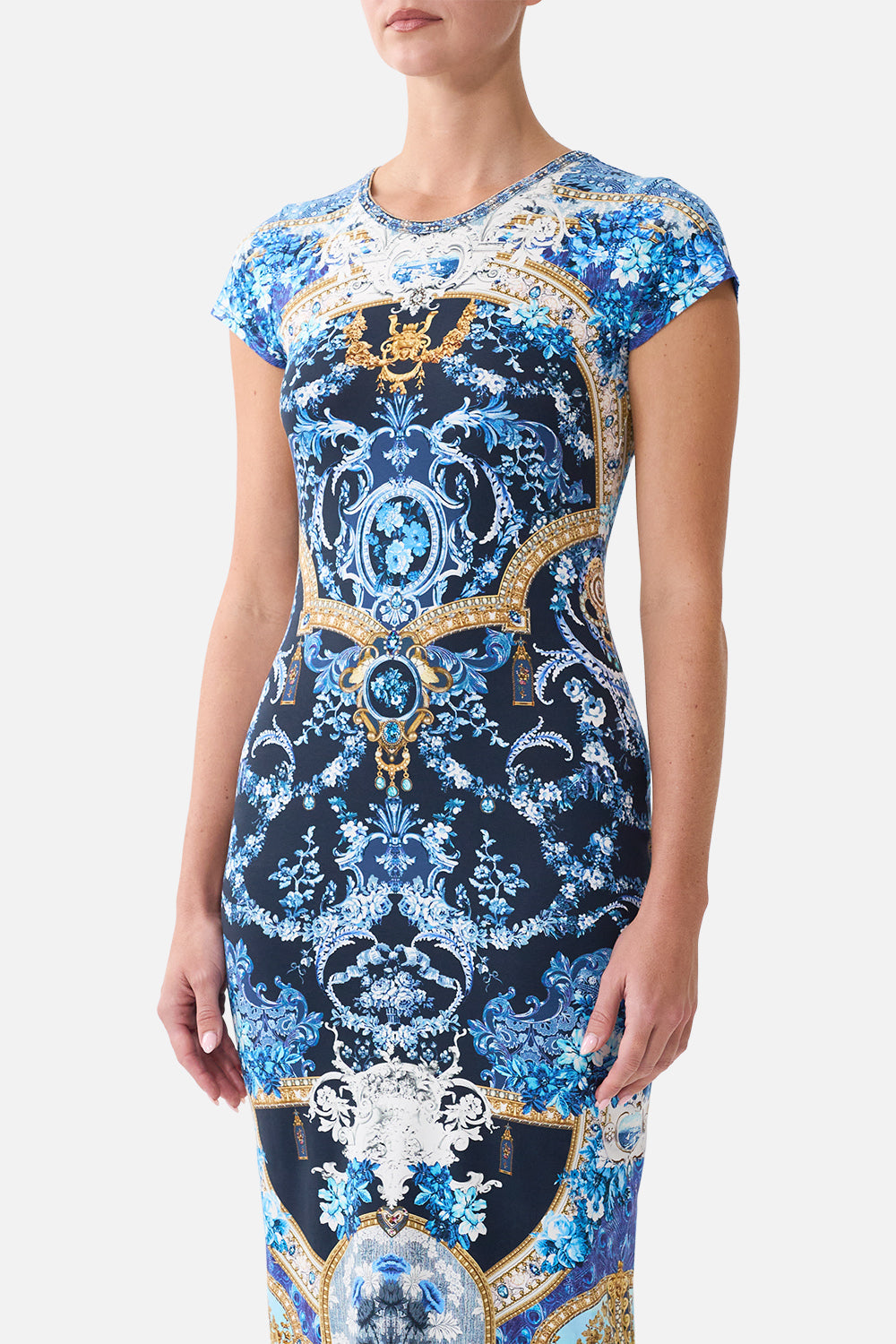 The Sweet Sacre Bleu Jersey Tank Dress With Cap Sleeves