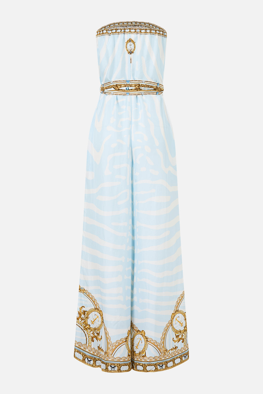 The Tie Waist Strapless Jumpsuit in print Spirit Of Stripes