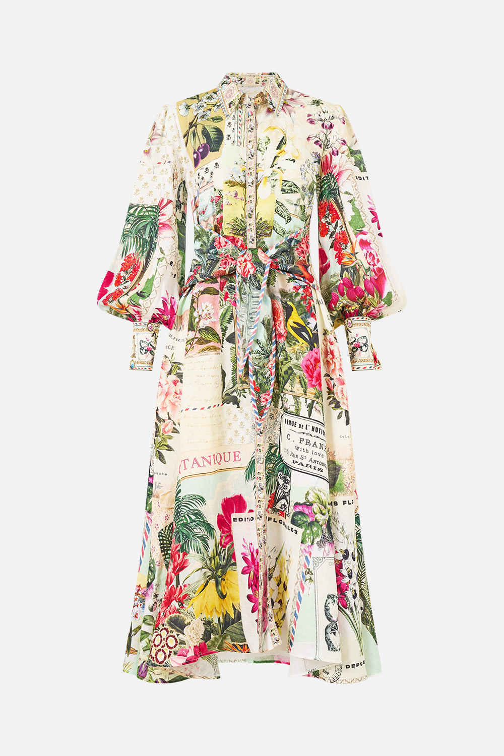 WAIST TIE SHIRT DRESS LA BELLE BOTANIQUE