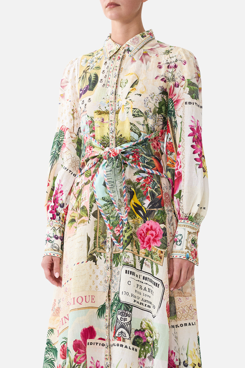 WAIST TIE SHIRT DRESS LA BELLE BOTANIQUE