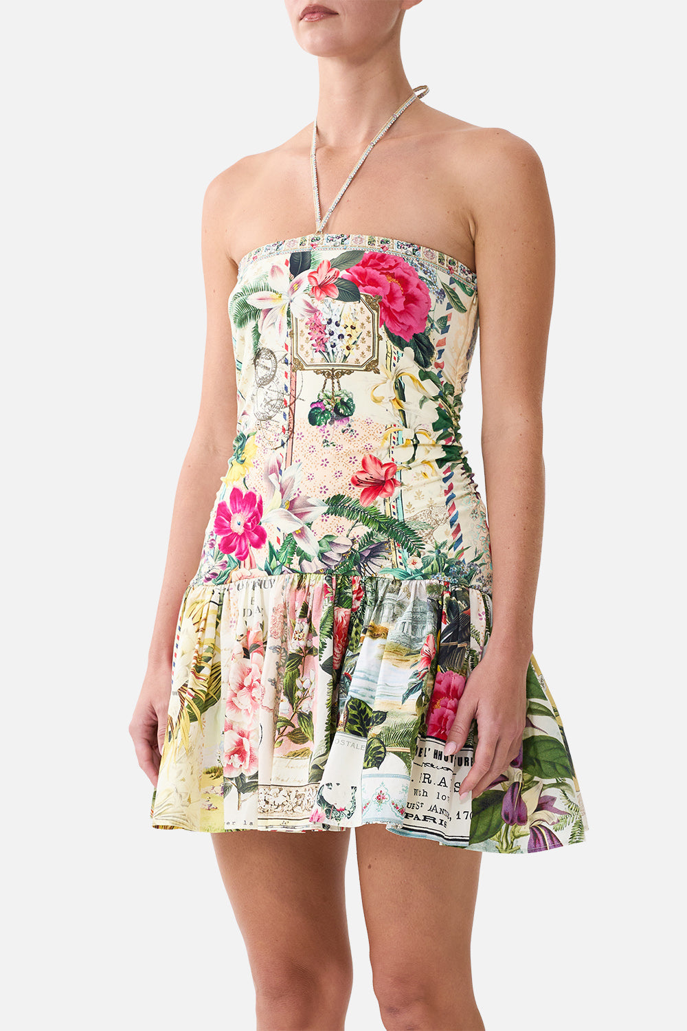MINI DRESS WITH HEM FLOUNCE LA BELLE BOTANIQUE