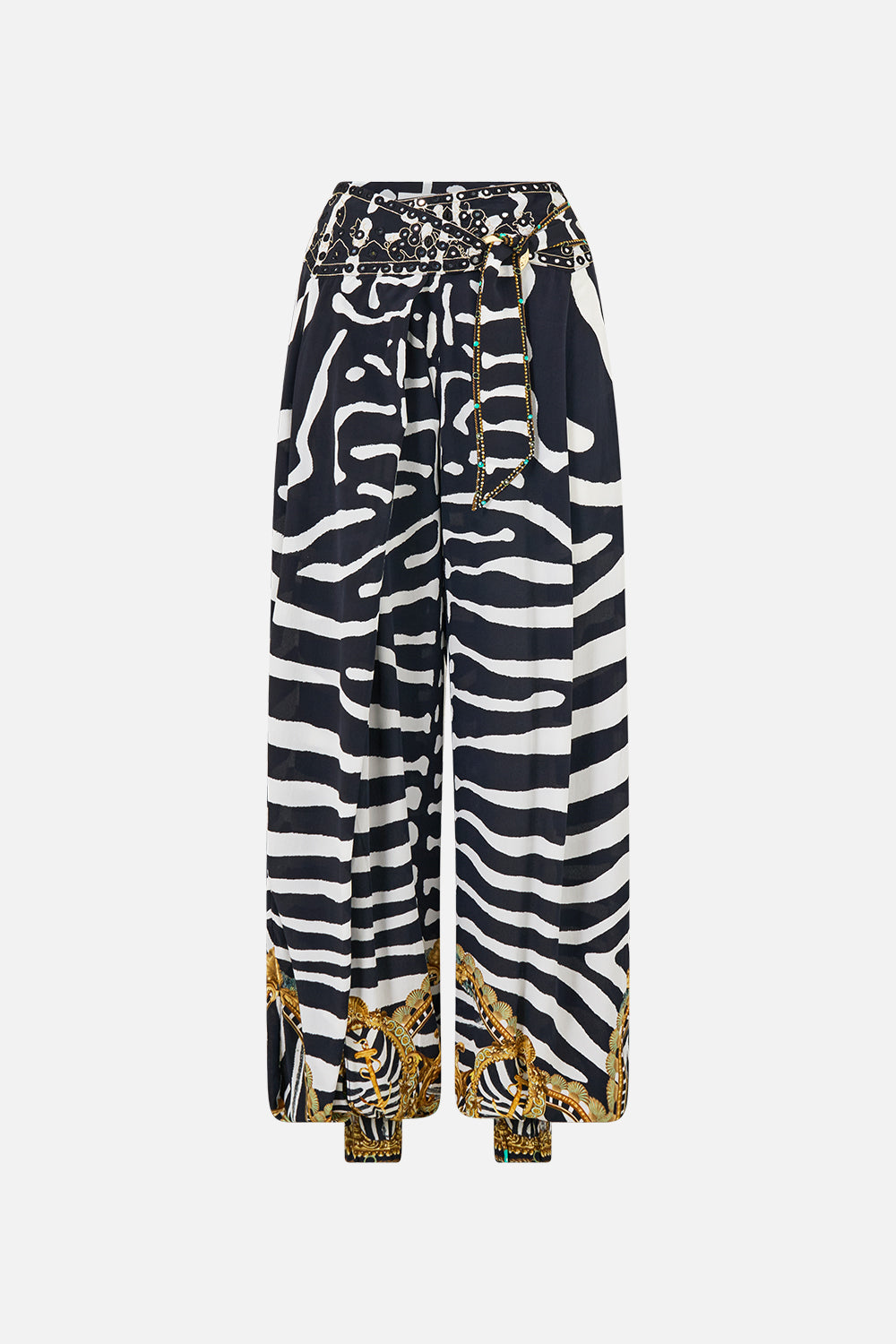 The Asymmetrical Belted Pant in print Zig Zag Zoo