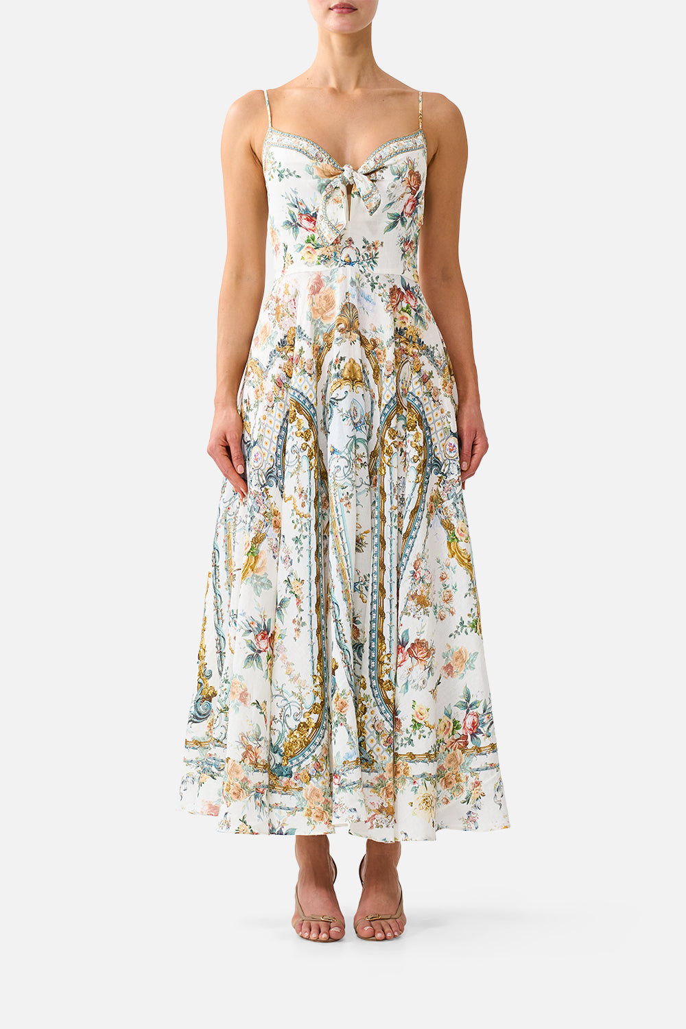 The Ballad Of The Bibliotheque Long Dress With Tie Front