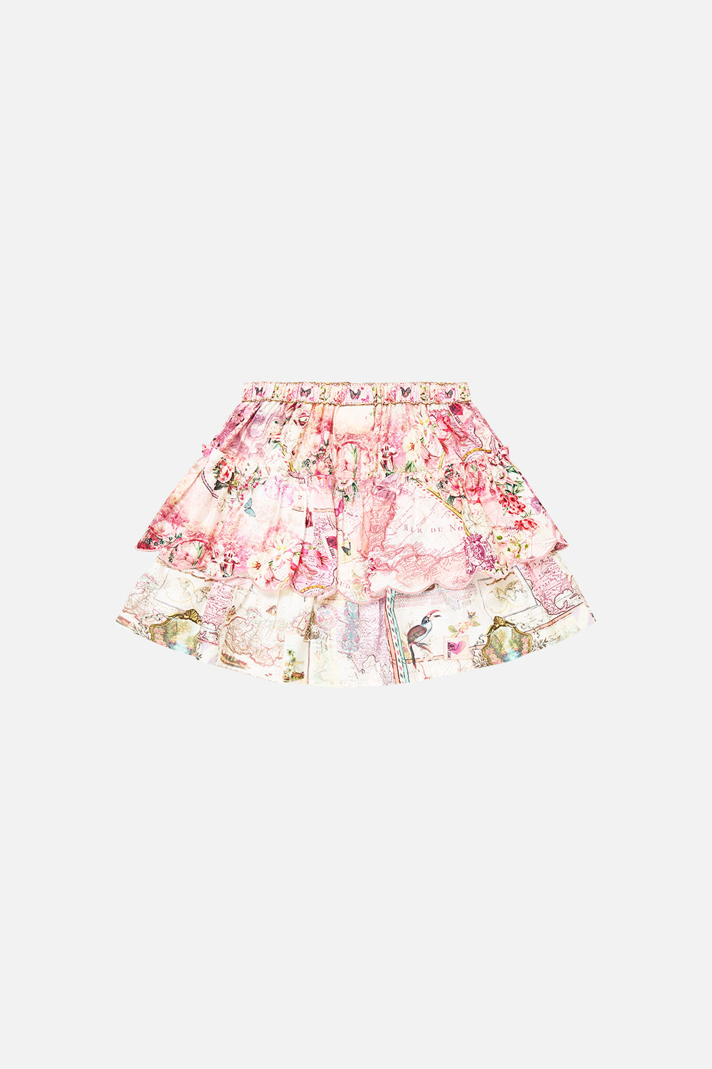 KIDS LAYERED MINI SKIRT W GATHERED FRILL JOURNAL DE VOYAGE