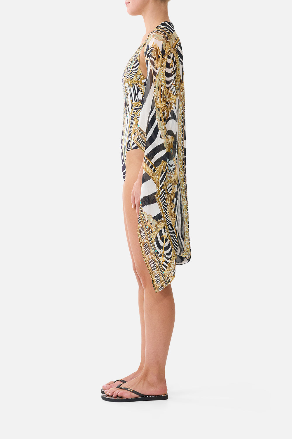 The Silk Chiffon Shrug in print Zig Zag Zoo