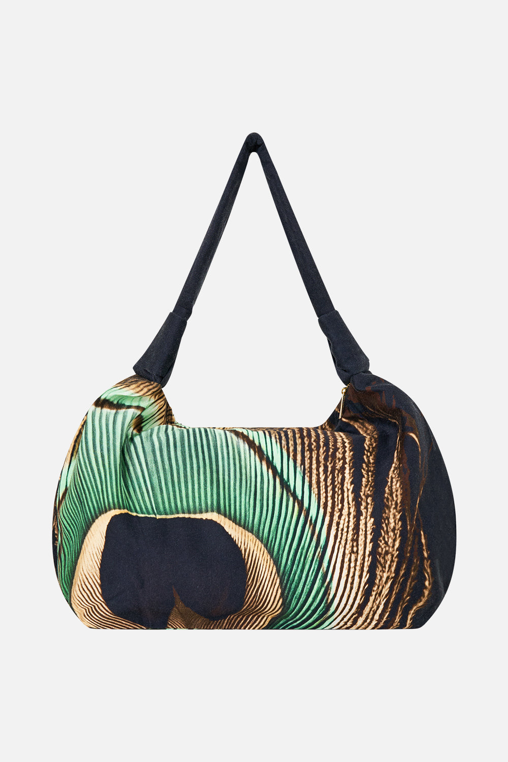 The CAMILLA Slouch Shoulder Bag With Knot Details in Print A Wink to the Wild. Ghost View Back