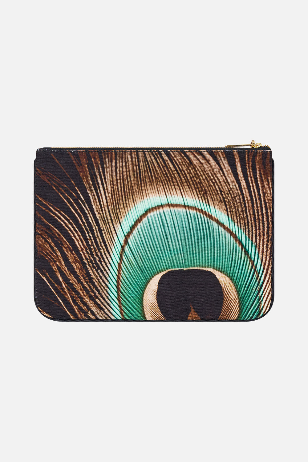The CAMILLA Small Canvas Clutch in Print A Wink to the Wild. Ghost View Back
