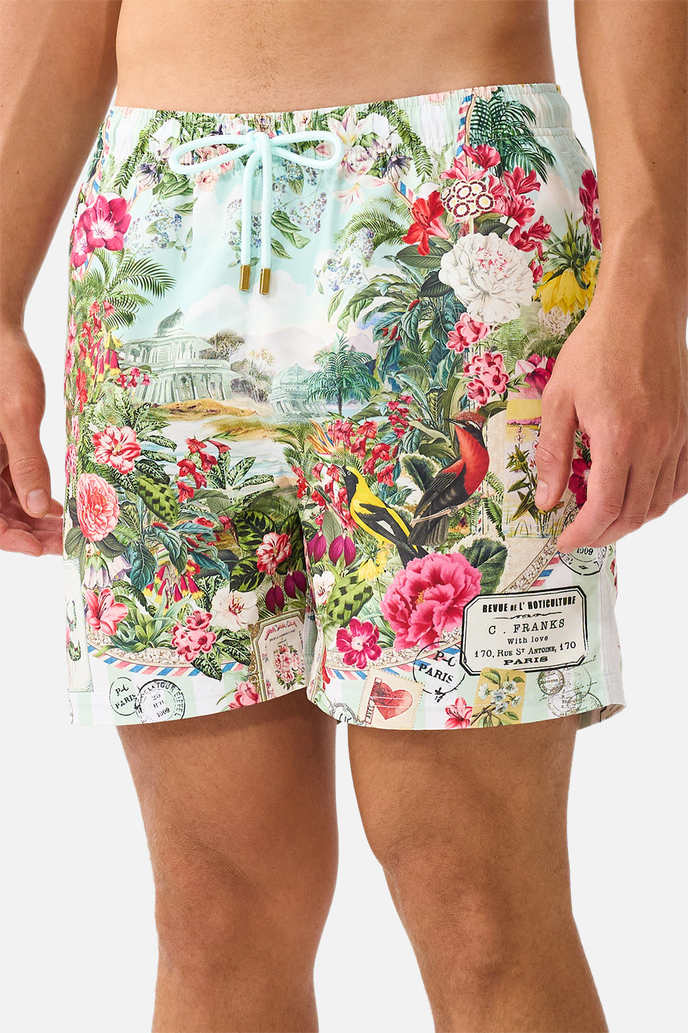 MID LENGTH BOARDSHORT WITH ELASTIC WAIST LA BELLE BOTANIQUE