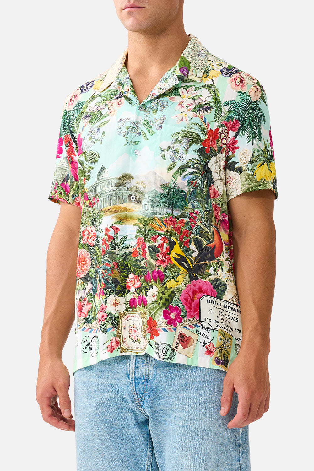 SHORT SLEEVE CAMP COLLARED SHIRT LA BELLE BOTANIQUE