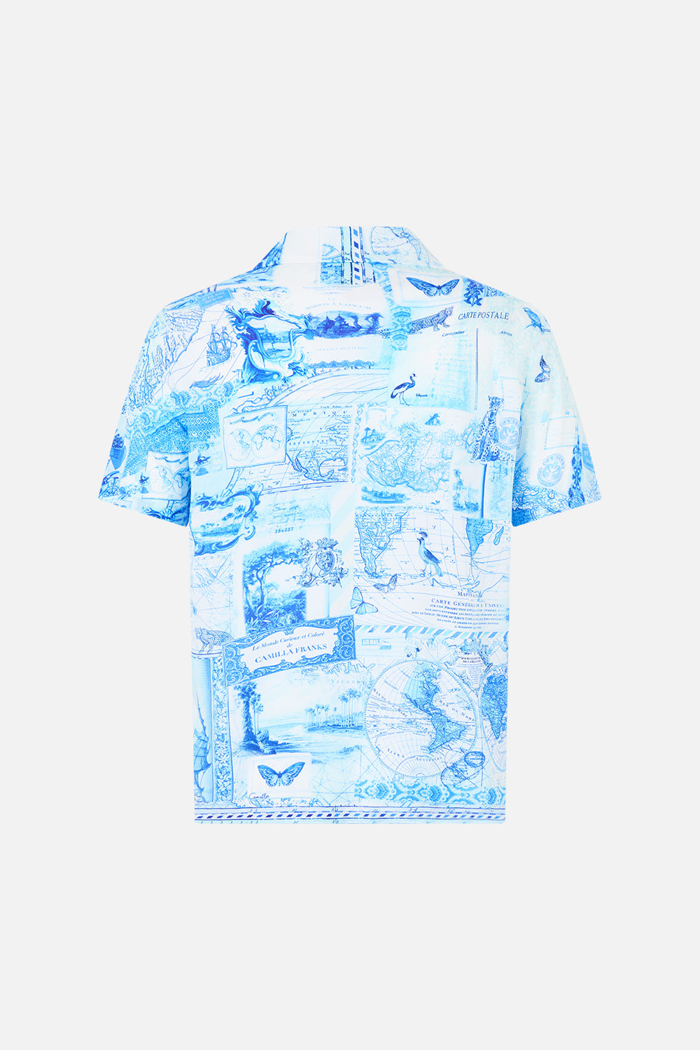 SHORT SLEEVE CAMP COLLARED SHIRT JOURNAL DE VOYAGE