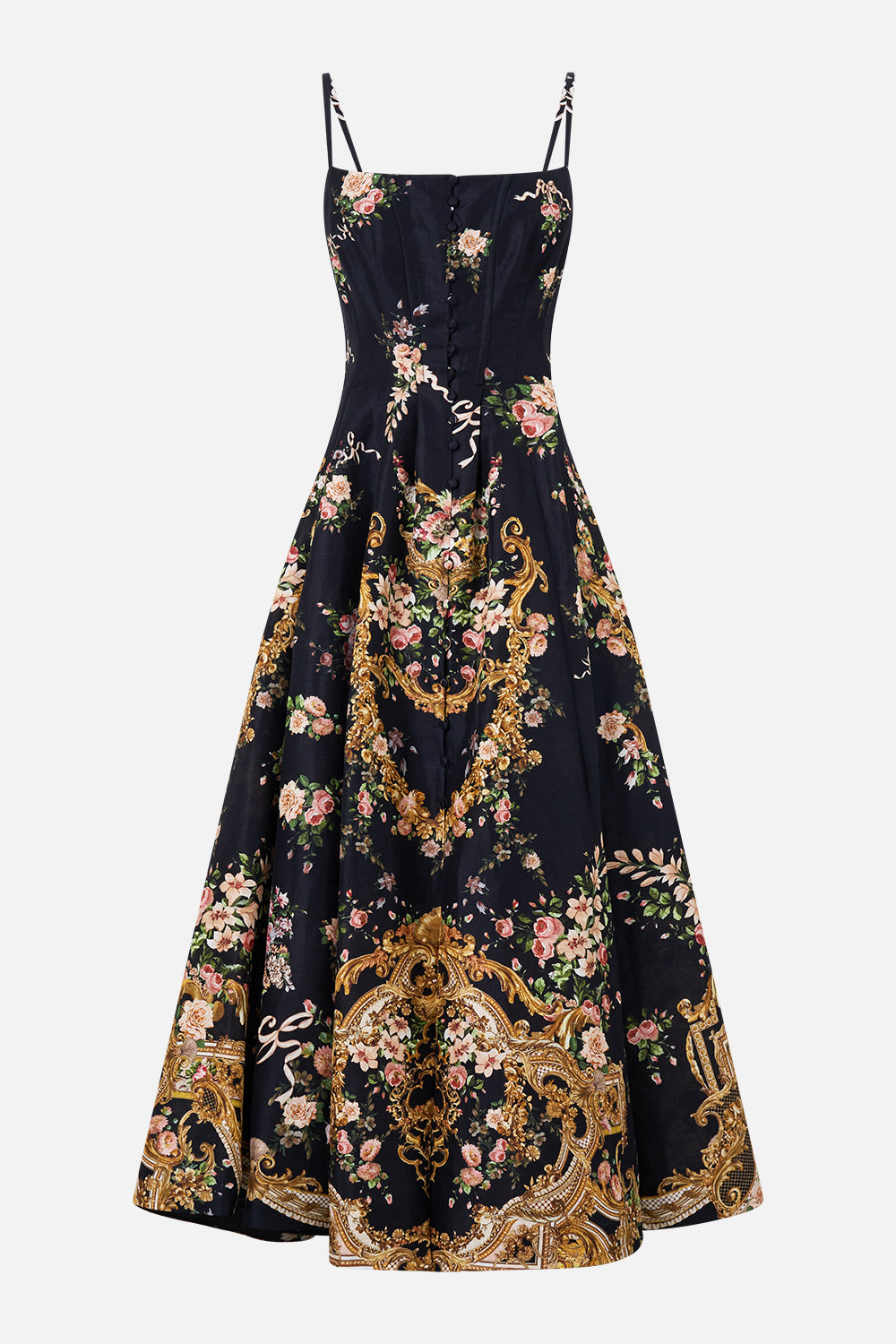 CORSET DRESS WITH LONG FLARED SKIRT VERSAILLES OR DIE