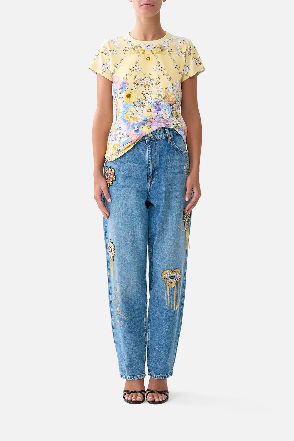 The CAMILLA JERSEY TURTLENECK NOTES FROM THE BLUE ROOM in our  print.