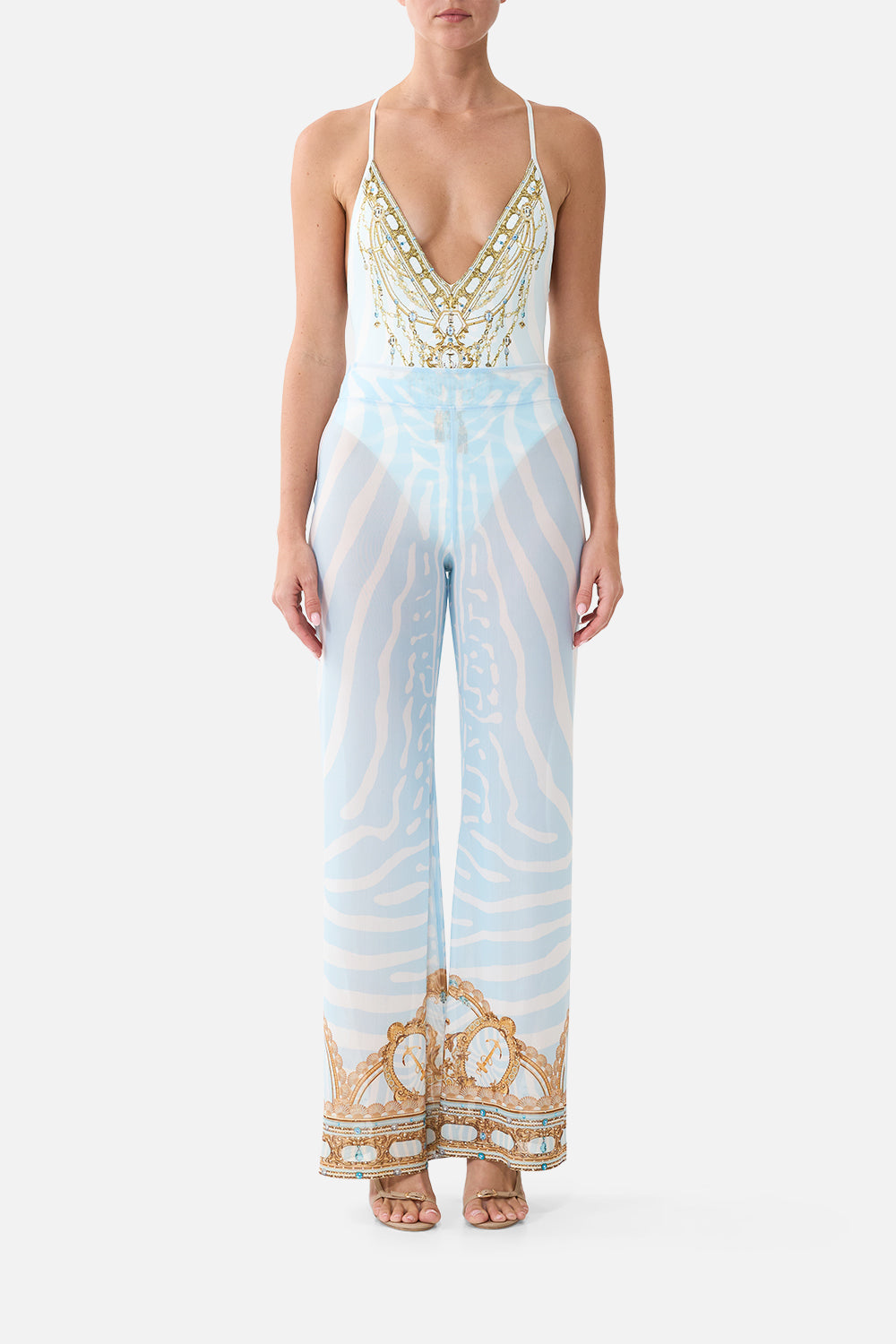 The Mesh Straight Leg Beach Pant in print Spirit Of Stripes
