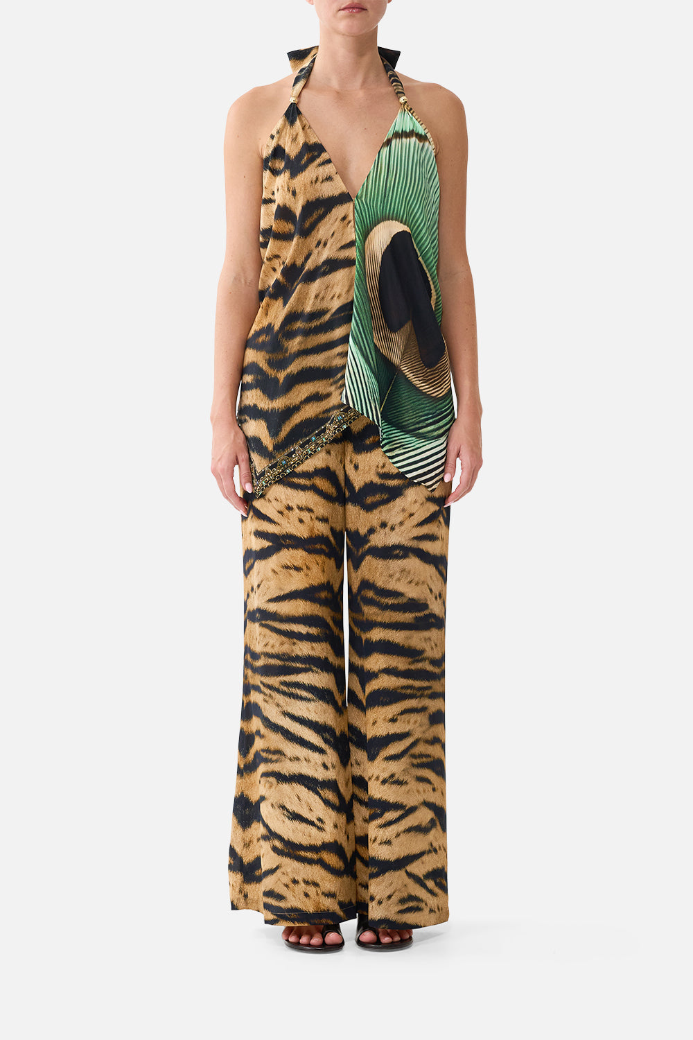 The Scarf Tie Top in print A Wink To The Wild