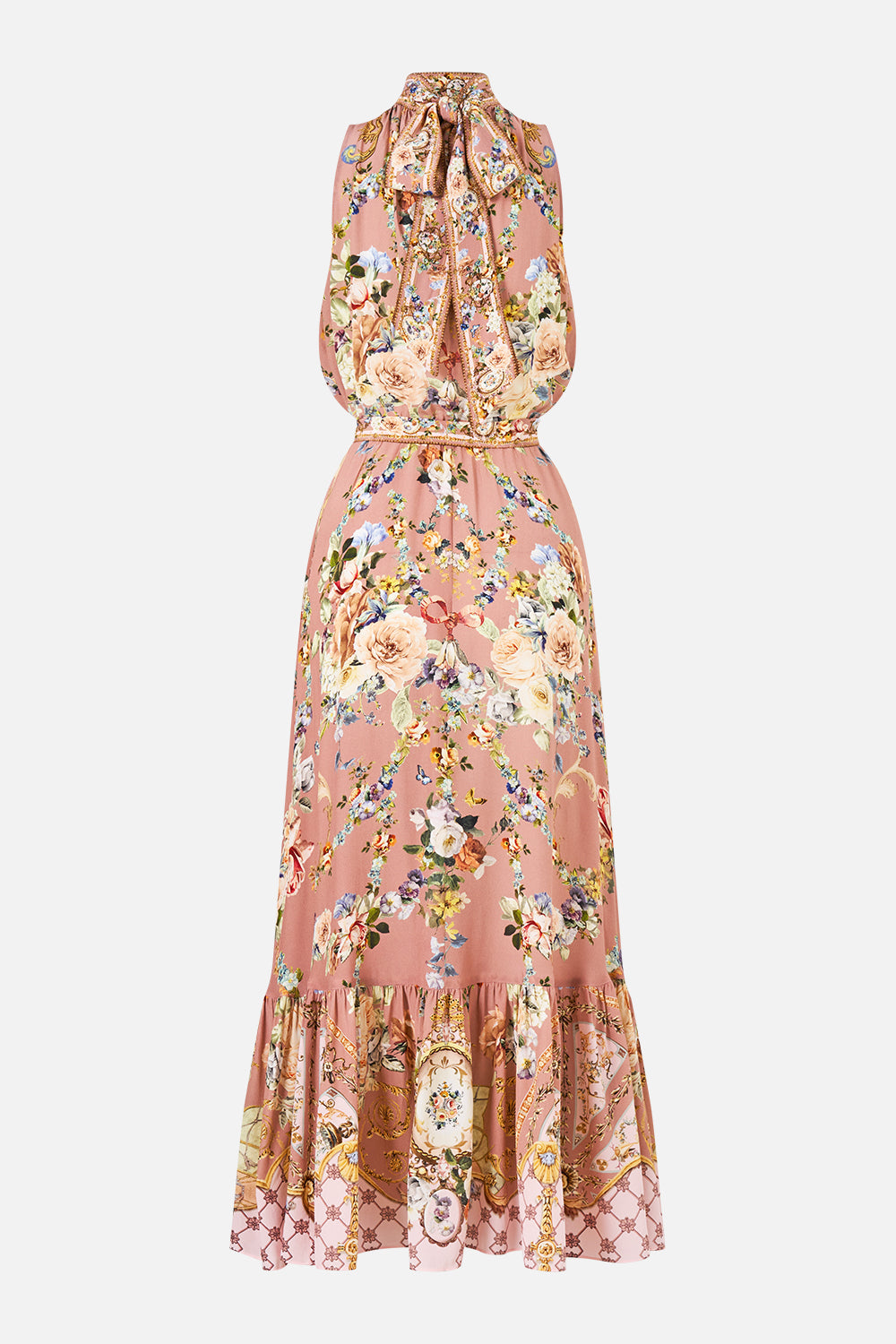 ROBE À NŒUD LAVALLIÈRE AVEC TAILLE ÉLASTIQUE CHAMBER OF BLOOMS