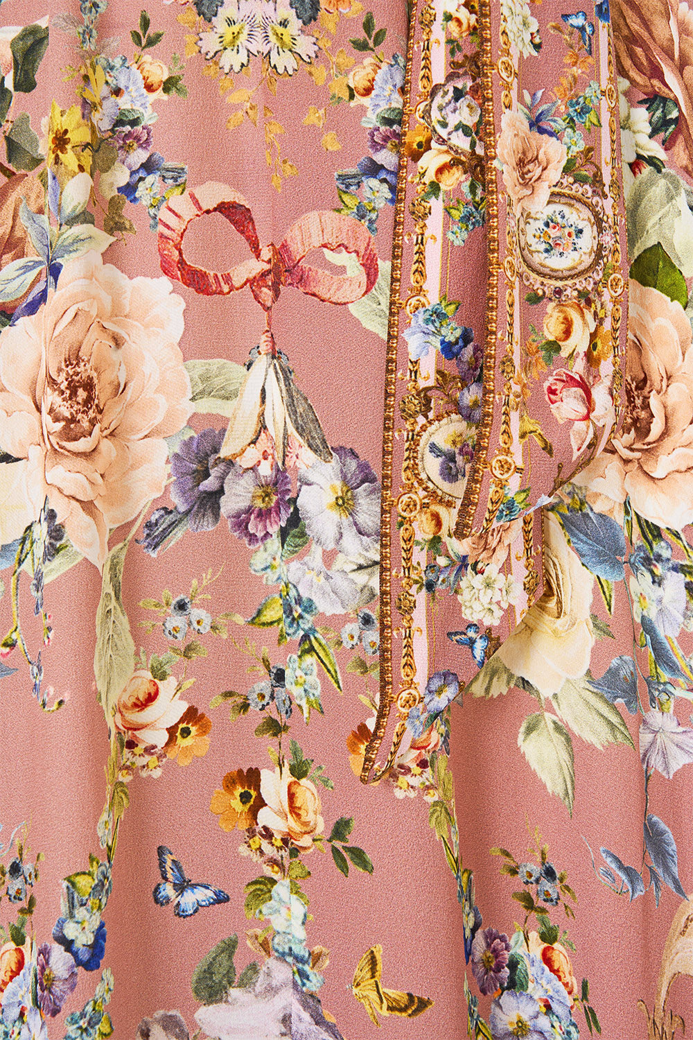ROBE À NŒUD LAVALLIÈRE AVEC TAILLE ÉLASTIQUE CHAMBER OF BLOOMS