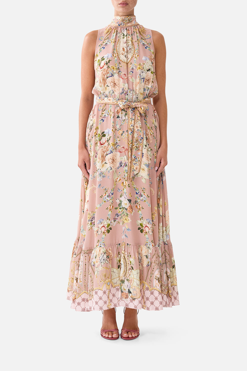 ROBE À NŒUD LAVALLIÈRE AVEC TAILLE ÉLASTIQUE CHAMBER OF BLOOMS
