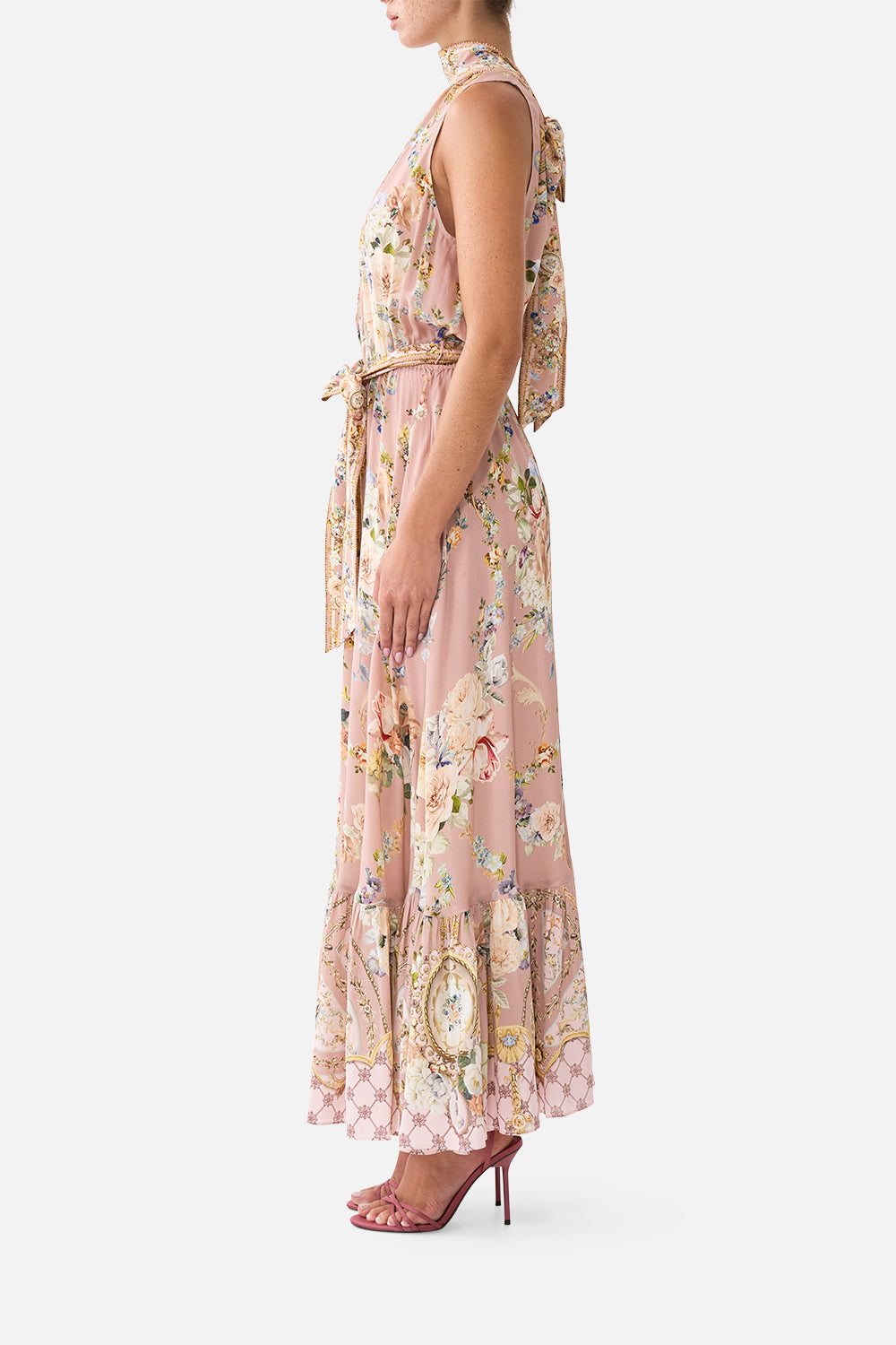 ROBE À NŒUD LAVALLIÈRE AVEC TAILLE ÉLASTIQUE CHAMBER OF BLOOMS
