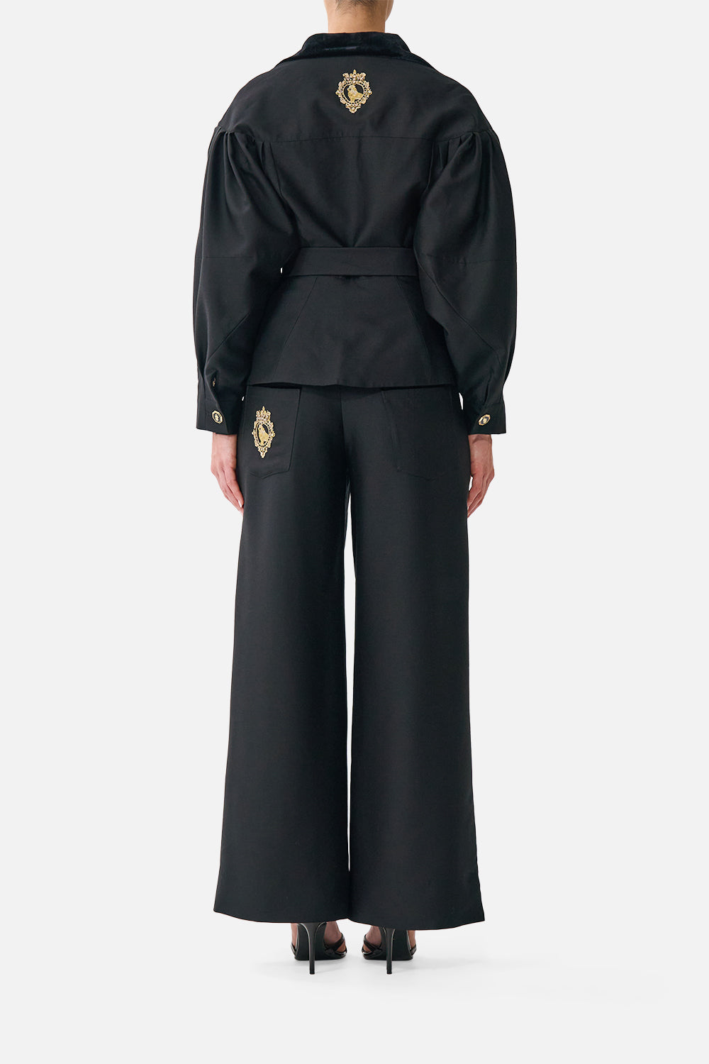 The CAMILLA COLLARED JACKET WITH BELT LEOPARD LIBERTINE