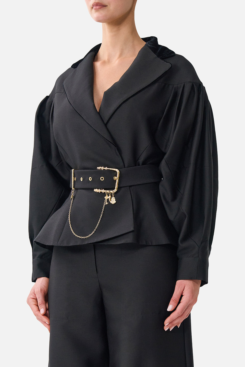 The CAMILLA COLLARED JACKET WITH BELT LEOPARD LIBERTINE