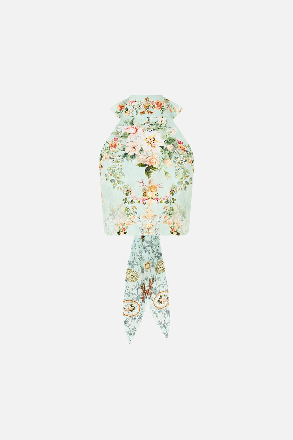 REVERSIBLE HALTER TIE BACK TOP WILDFLOWER WUNDERLAND