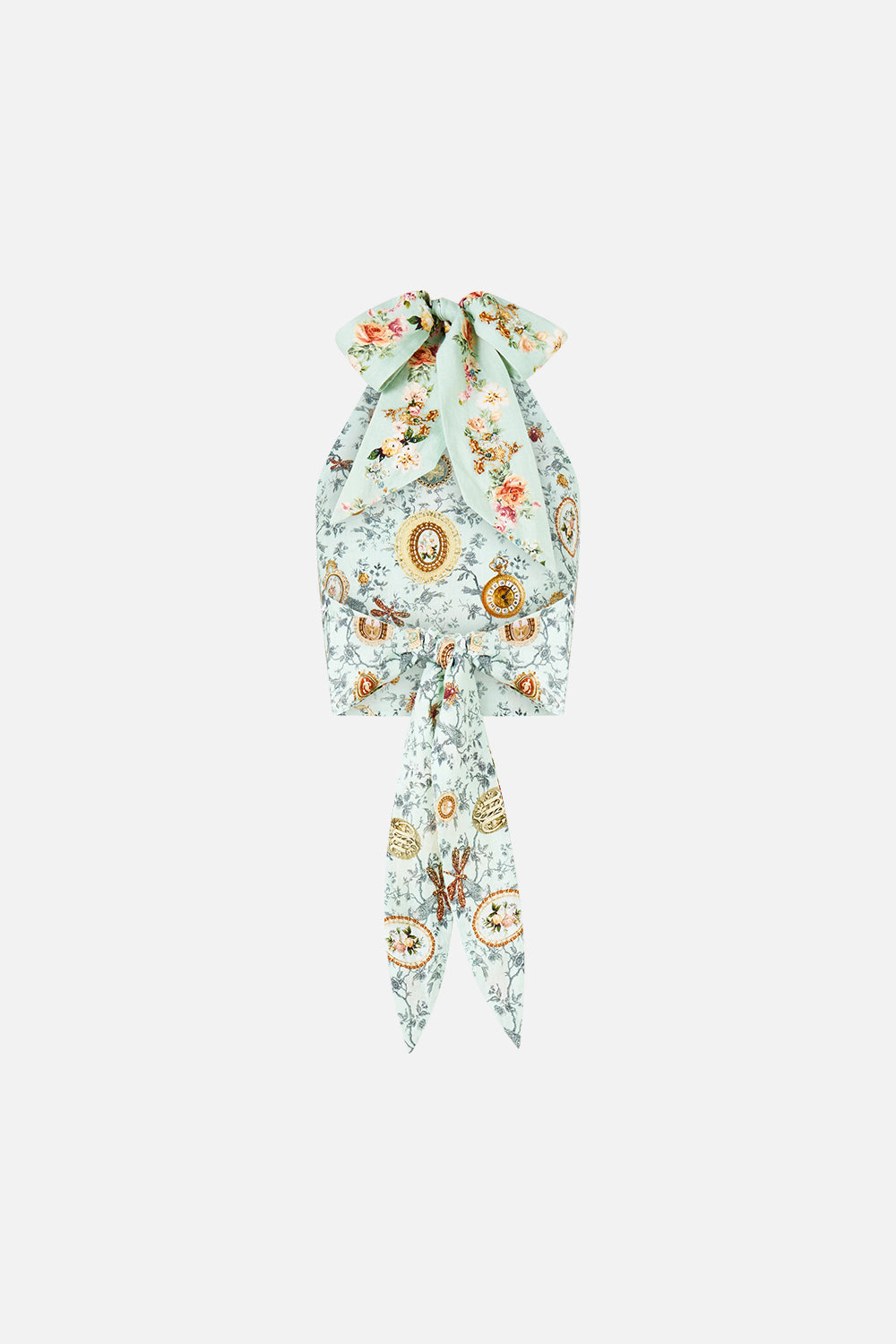 The CAMILLA REVERSIBLE HALTER TIE BACK TOP WILDFLOWER WUNDERLAND