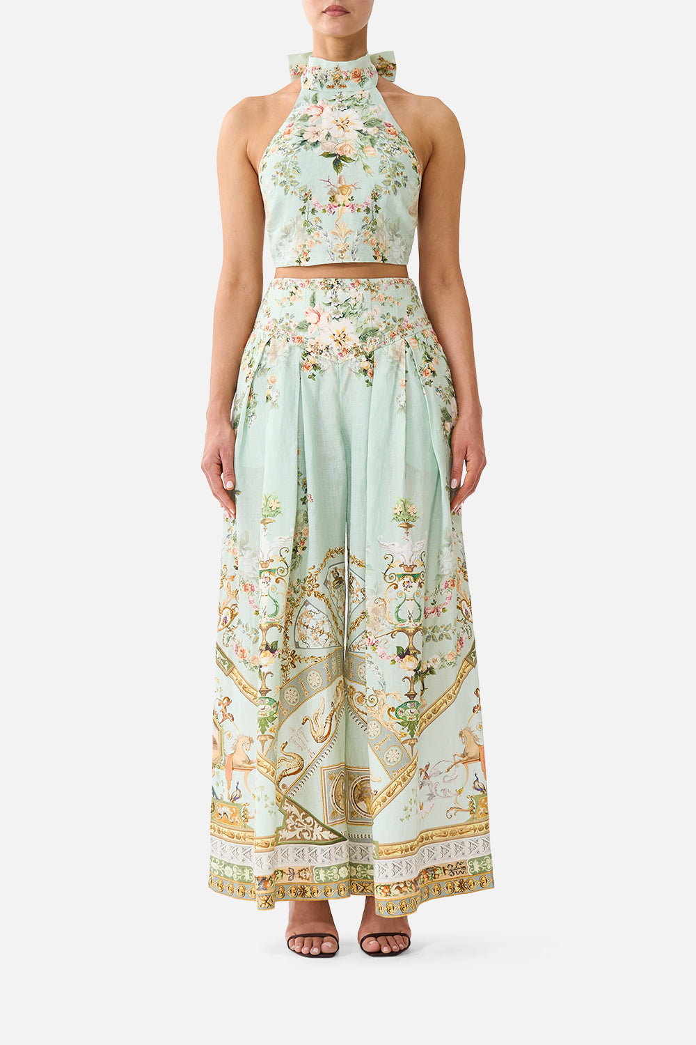 REVERSIBLE HALTER TIE BACK TOP WILDFLOWER WUNDERLAND