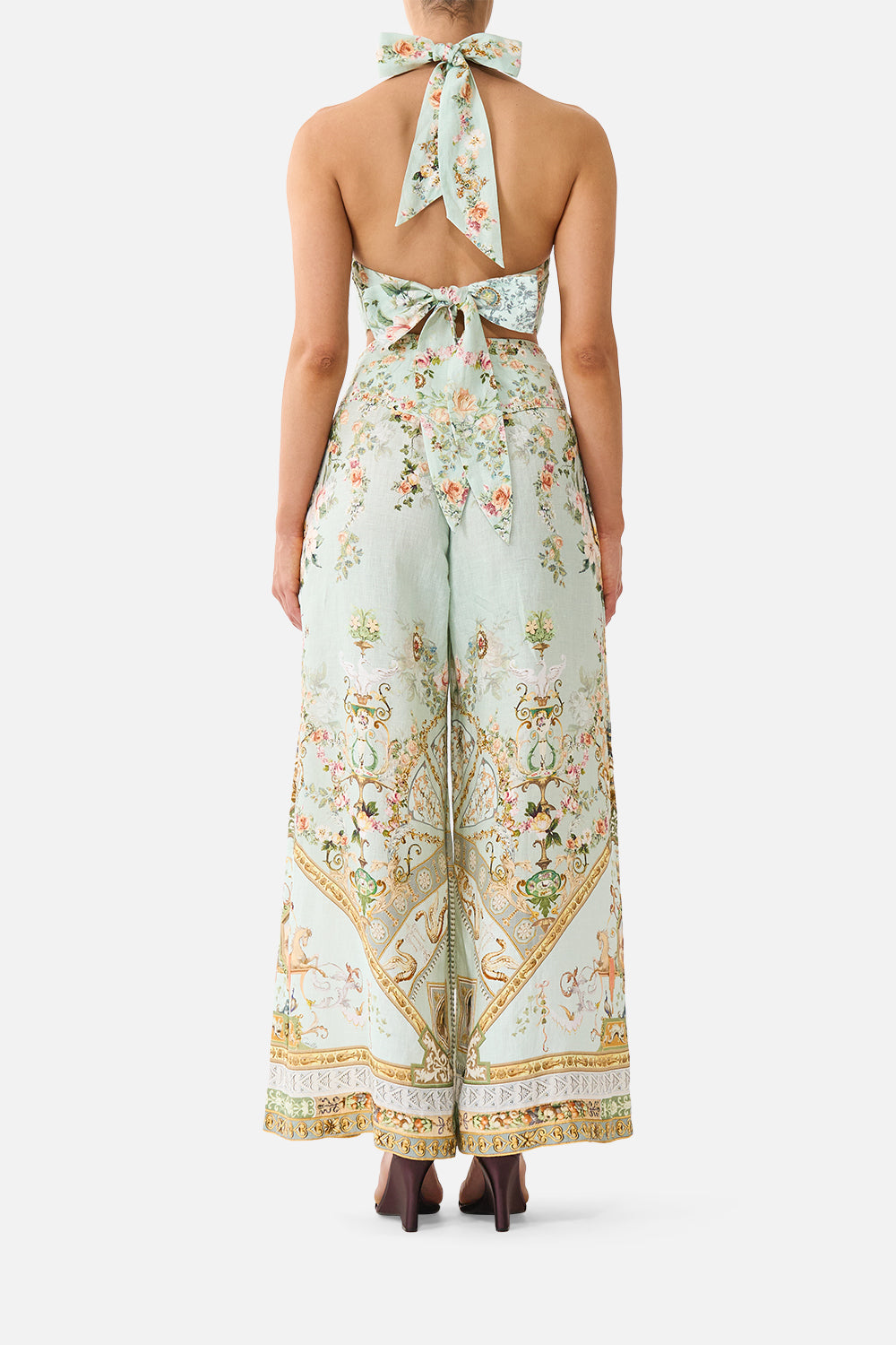 The CAMILLA REVERSIBLE HALTER TIE BACK TOP WILDFLOWER WUNDERLAND