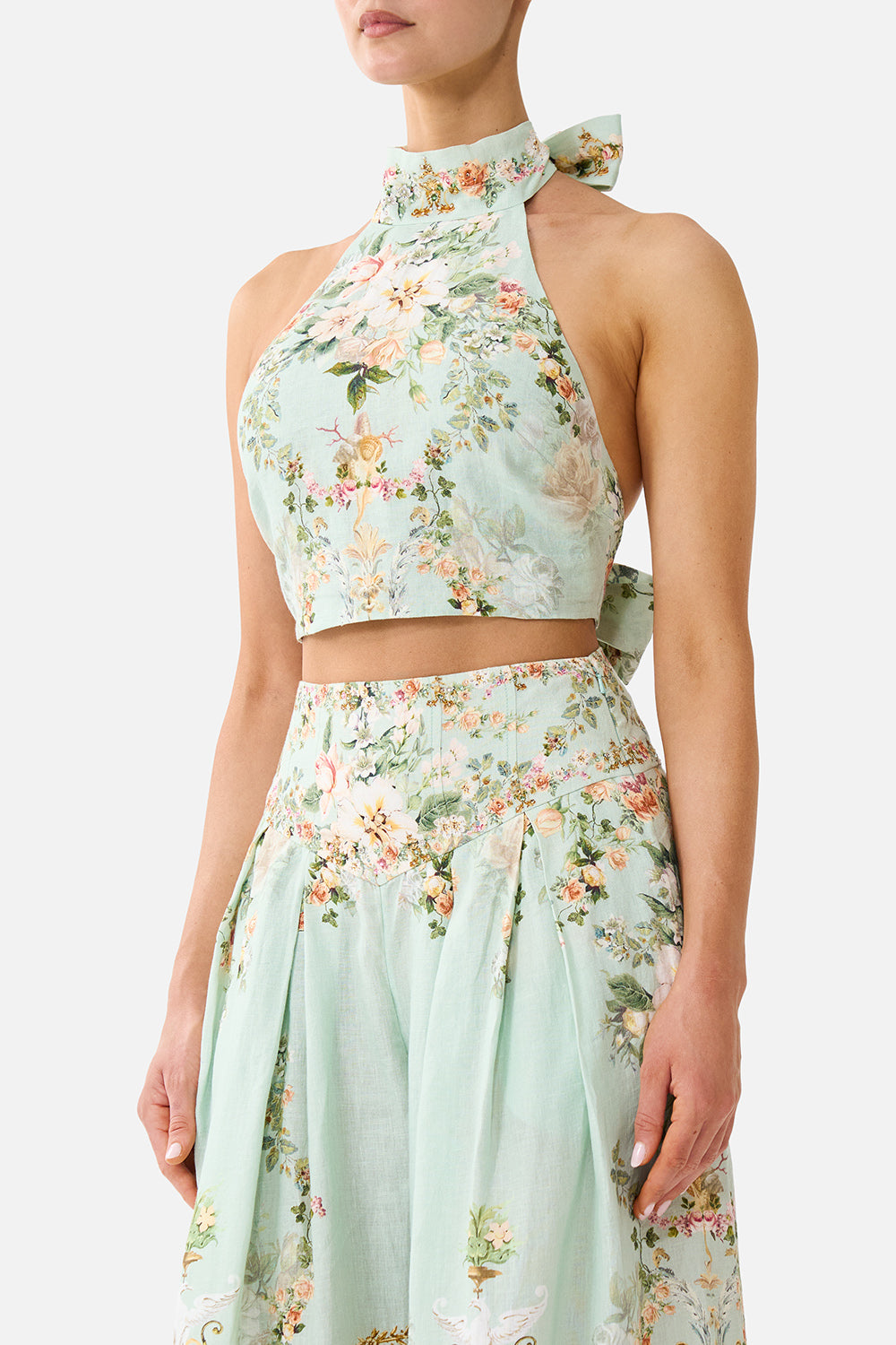 The CAMILLA REVERSIBLE HALTER TIE BACK TOP WILDFLOWER WUNDERLAND