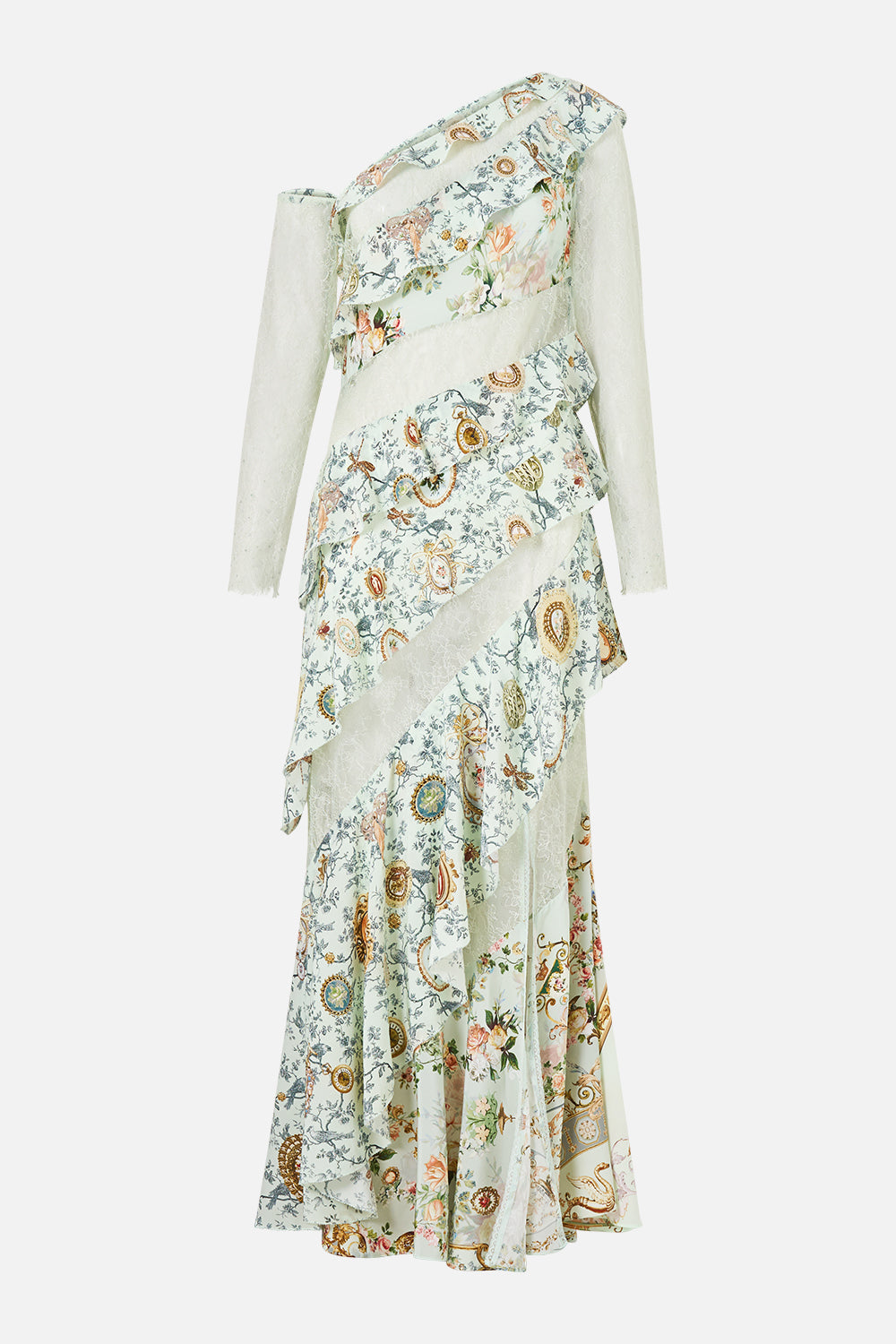 ROBE ASYMÉTRIQUE À VOLANTS AVEC EMPRÊSSEMENTS WILDFLOWER WUNDERLAND