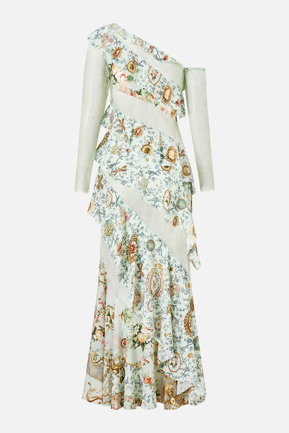 ROBE ASYMÉTRIQUE À VOLANTS AVEC EMPRÊSSEMENTS WILDFLOWER WUNDERLAND