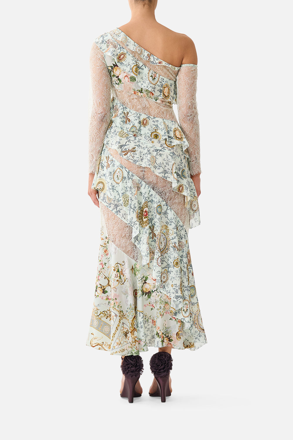 ROBE ASYMÉTRIQUE À VOLANTS AVEC EMPRÊSSEMENTS WILDFLOWER WUNDERLAND