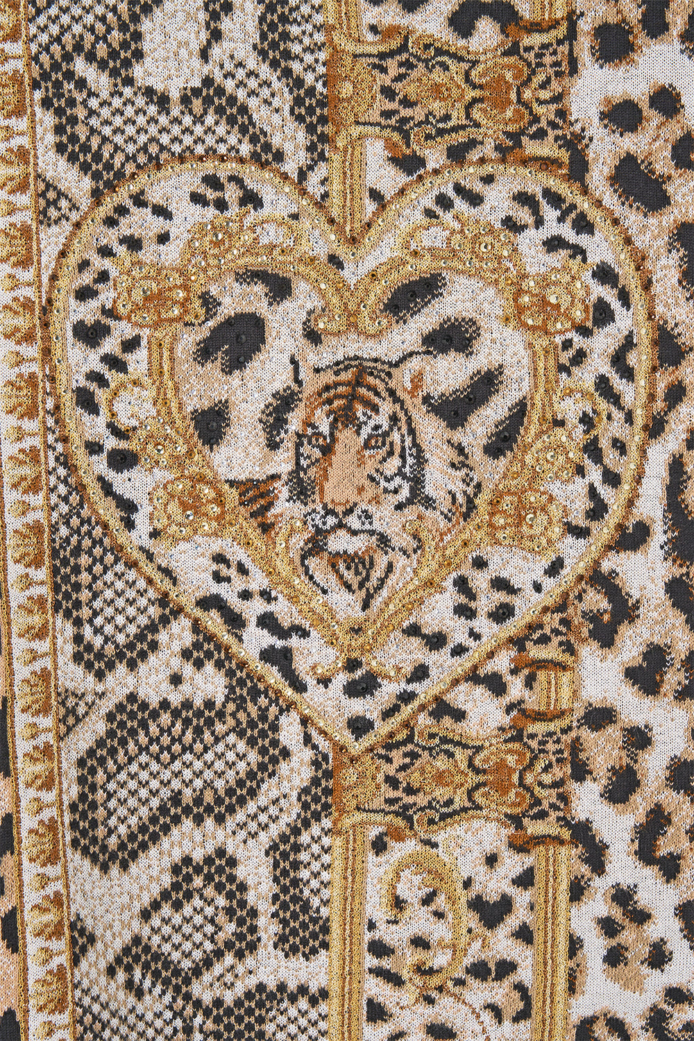 The CAMILLA FUNNEL NECK DRAPE KNIT PONCHO LEOPARD LIBERTINE