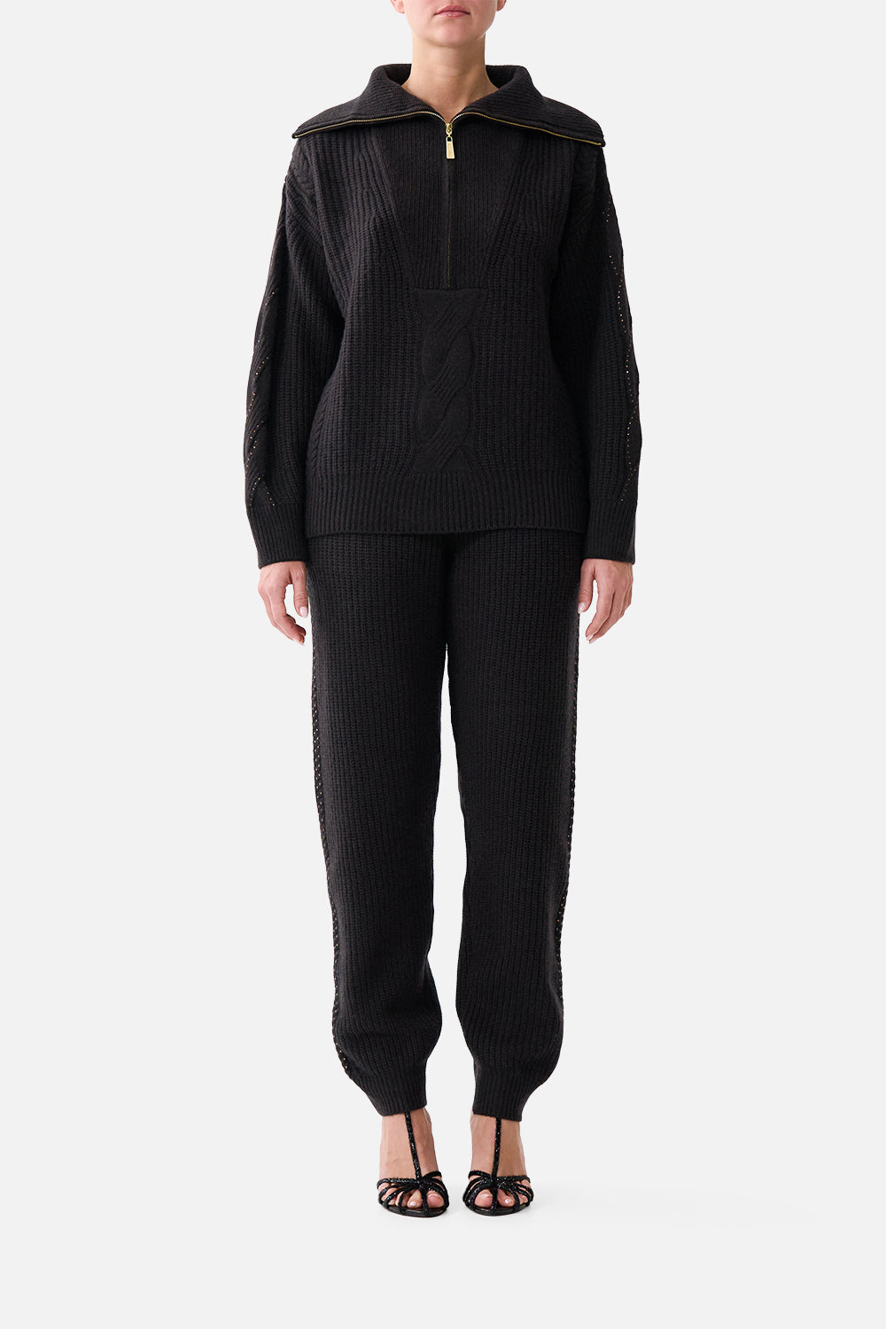 The CAMILLA HALF ZIP KNIT SWEATER NIGHT GARDENNIGHT GARDEN