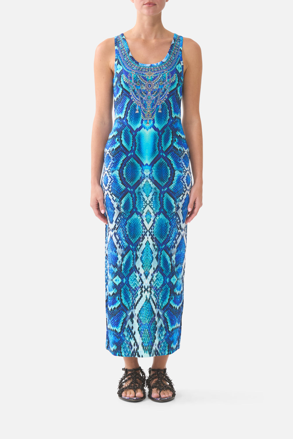 JERSEY SCOOP NECK TANK DRESS THE SAPPHIRE SERPENT