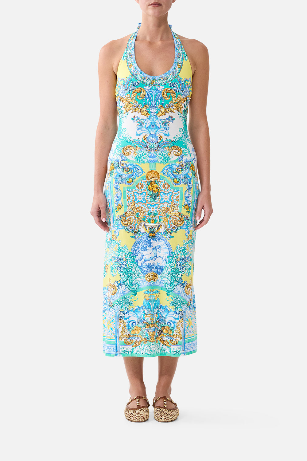 ROBE CHEMISE EN JERSEY AU MOTIF AZULEJO