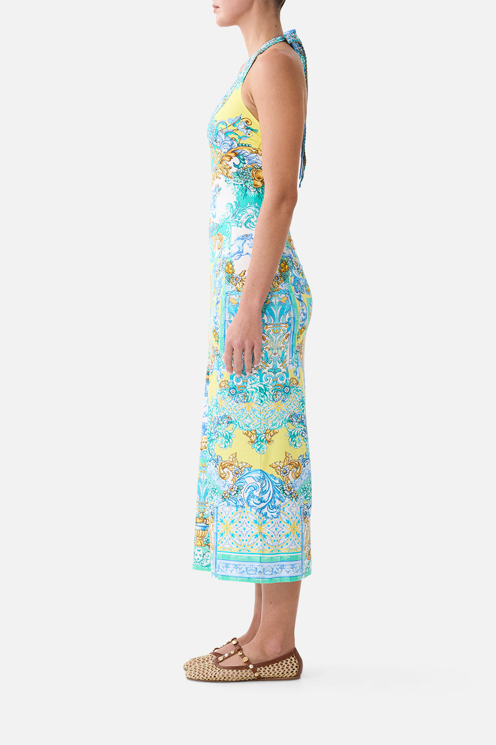 ROBE CHEMISE EN JERSEY AU MOTIF AZULEJO