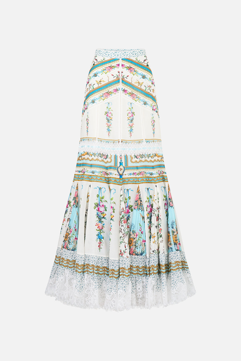 The CAMILLA Flared Maxi Skirt With Godets in our Art For The Artisans print.