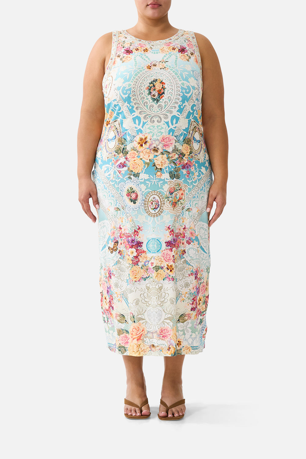 The CAMILLA CROPPED WIDE LEG PANEL PANT PALACE ZOOLOGY in our  print.