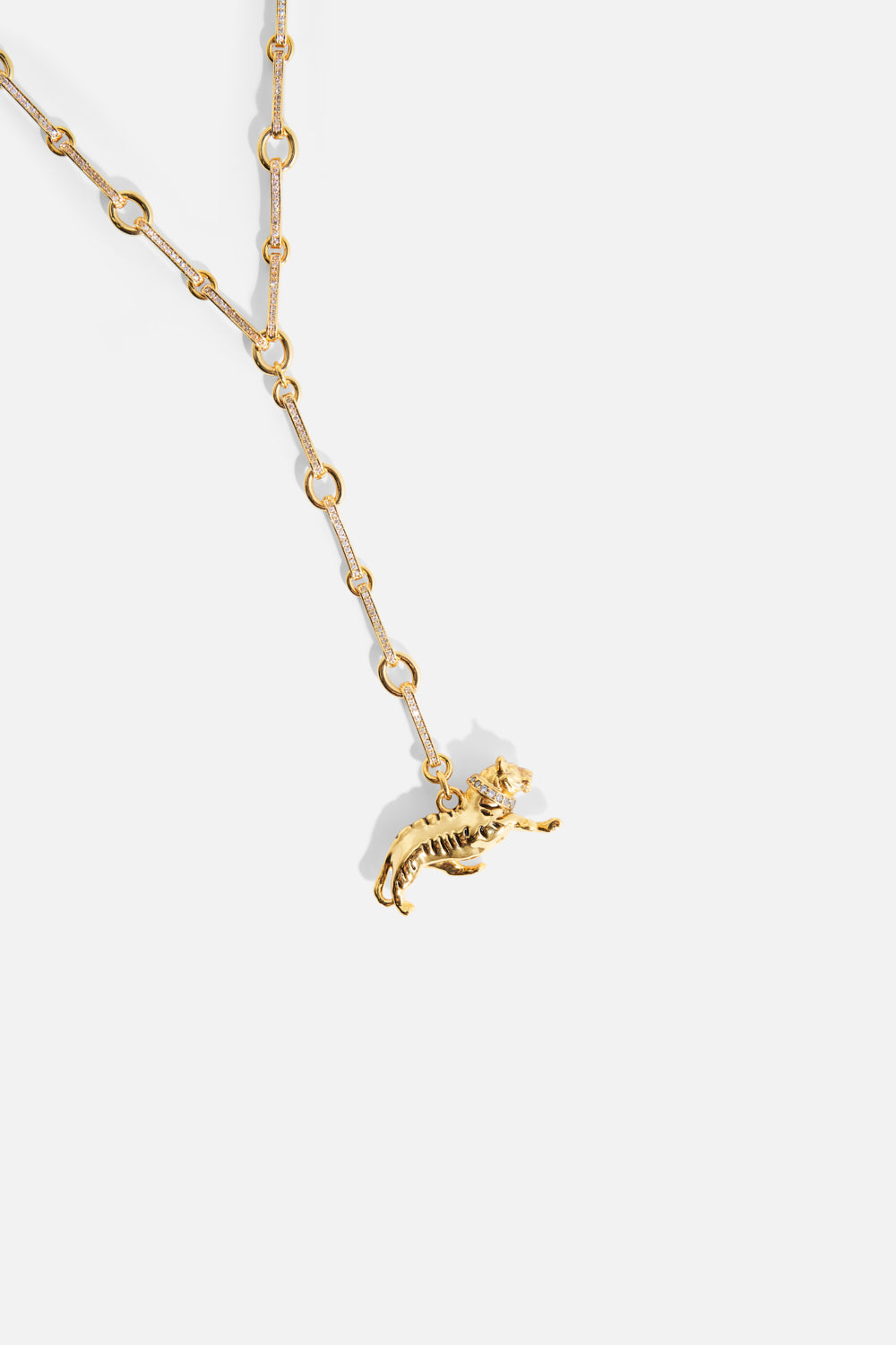 The CAMILLA Gilded Realms Leopard Necklace in gold.