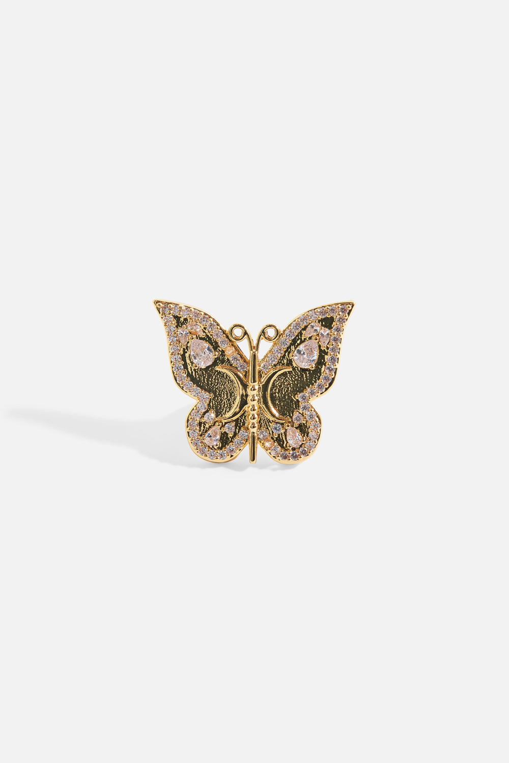 The CAMILLA Empress Of Light Butterfly Ring in gold.