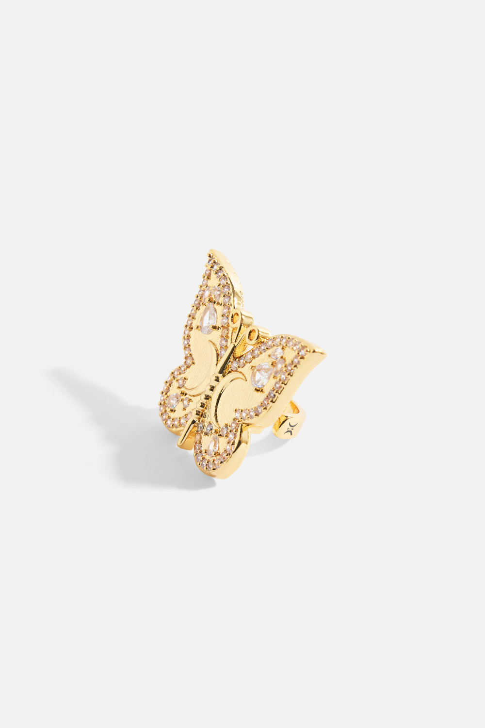 The CAMILLA Empress Of Light Butterfly Ring in gold.